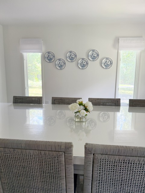 Dining table with fresh flowers
